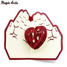 I also make interactive fancy fold card and fancy fold diamond card. 3d Love In The Hands Romance Pop Up Cards Valentines Day Anniversary Card Sticker Laser Cut Wedding Invitation Greeting Cards Buy At The Price Of 1 40 In Aliexpress Com Imall Com