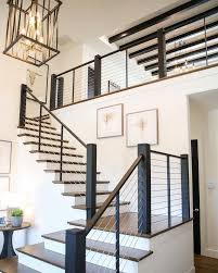 Modern with a nod to craftsman. 17 Best Inspiration Industrial Interior Design Ideas For Your Home Decor Home Farmhouse Staircase Decor Staircase Decor