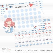 Ein buch von kindern pdf. Belohnungstafel Meerjungfrau Mit Sticker Zum Ausdrucken