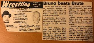 1976. The Sheik is out of service with Abdominal Surgery and Frank Tunney  tries to rekindle some of that old Bruno magic. I'm sure Bruno was happy to  be coming back to