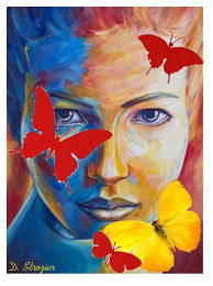 Modern Mask Colorful Portrait Acrylic Portrait Painting Portrait Art