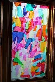 Made To Look Like Stain Glass Using Colored Tissue Paper Diy Stained Glass Window Stained Glass Diy Stained Glass Suncatchers