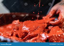 Traditional Achiote Sauce with Pork To Prepare Cochinita Pibil Stock Image 