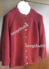 sevgi butik bordo renk reglan kollu yun hirka hirkalar tig isi ceket triko