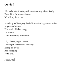 Find the right instructor for you. Kate Clanchy On Twitter Stand By For Nadim The Famous Four Year Old Poet Has Written An Ode After Frank O Hara It S Gorgeous And Proves How Sticky O Hara S Rhythms Are You Write