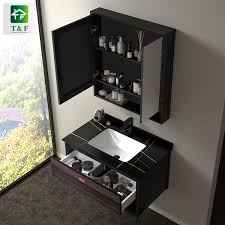 Besy heavy duty lavatory glass bathroom shelf, 2 tier tempered glass shower shelves with towel bar wall mounted, shower storage 15 by 5 inches, matte black finish/aluminum. Customizable Furniture With Drawer Wood Color Bathroom Cabinet Black Marble Tops