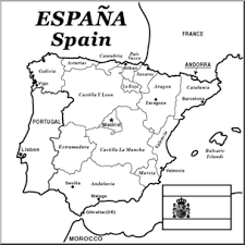 Africa map coloring pages spain map coloring page medium size. Clip Art Spain Map B W Labeled I Abcteach Com Abcteach