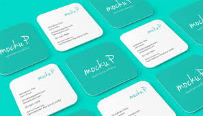 A beautiful business card mockup with natural elements in the background. 25 Square Business Card Mockup Templates Mashtrelo