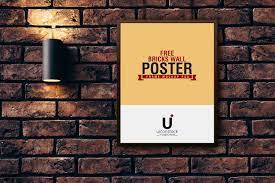 Download Free Bricks Wall Poster Frame Mockup Psd Wall Poster Frame Poster Frame Frame Mockups