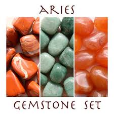 Aries Set Of 3 Crystals Red Jasper Carnelian Green Etsy In 2020 Zodiac Stones Red Jasper Stones And Crystals