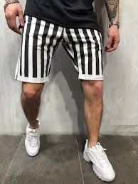 Black And White Striped Shorts Mens Men S Street Wear Style Black White Jean Shorts 4341 Mens Street Style Best Casual Wear For Men Casual Wear For Men