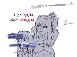 *grabs a mlg gun* you surrender! Wunfraschone Nsfw 18 On Twitter Poor Yuri But The Monika Thighs Is Most Wish Monika Yuri Ddlc
