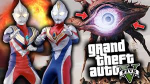 Gta 5 Mod Indonesia Ultraman Tiga Dyna Vs Monsters Illuminati Youtube