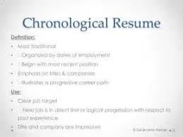 chronological resume chronological