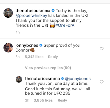 With the insults getting nastier by the day, ufc president dana white has intently watched the inflammatory twitter shots fired by each fighter and loves it. Mma History Today On Twitter Jon Jones And Conor Mcgregor Paying Respect To One Another