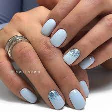 60 Cute Nail Design Ideas To Try This Season Short Gel Nails Blue Gel Nails Blue Nails