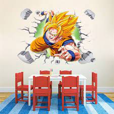3d View Dragon Ball Goku Vegeta Decals Vinyl Wall Sticker Kids Room Home Decors Kids Room Wall Stickers Wall Stickers Cartoon Baby Room Wall Stickers