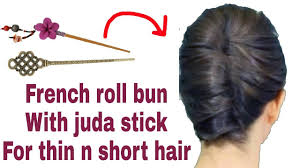 Hairstyle with stick isn't the most elegant of hairstyles but hair sticks can be used when you need to remove hair from the face and. French Bun With Bun Stick For Thin N Short Hair French Bun For Wedding N Function Stylopedia Youtube