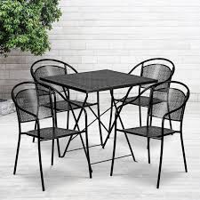 Maybe you would like to learn more about one of these? 28 Square Indoor Outdoor Folding Patio Table Set With 4 Round Back Chairs Overstock 27415339