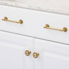 Sumner Street Home Hardware Minted 5 In Satin Brass Cabinet Pull Rl060124 The Home Depot Brass Cabinet Pulls Home Hardware Brass Kitchen Hardware