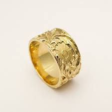 Wide Floral Wedding Band Handmade Of 14k 18k Solid Gold Etsy Gold Wedding Bands Women Wedding Rings Unique Wedding Rings For Women