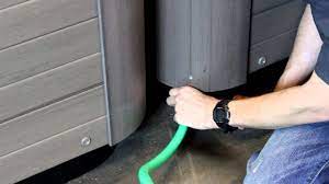 It does, however, involve a depending on the size of your spa, it should take around an hour to drain using the hot tub's drainage spigot, or ten minutes to drain with a submersible pump. How To Drain Your Hot Tub Youtube