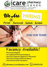 There are 2557 vacancies are available to fill up for the clerk (clerical cadre) posts. We Are Hiring In Taiping Kamunting Icare Pharmacy Hq Facebook