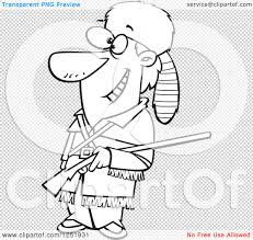 Print 2 to 4 to a page to save paper and to make just the right size for interactive notebooks. Clipart Of A Black And White Cartoon Davy Crockett Royalty Free Vector Illustration By Toonaday 1251931