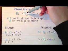 General Form Of A Linear Equation Linear Equations Equation Algebra