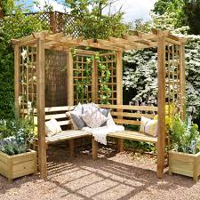 Hartwood Devon Corner Arbour Seat In 2020 Outdoor Pergola Garden Seating Outdoor Seating Areas