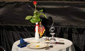 The manner in which this table is decorated is. A Closer Look At The Pow Mia Remembrance Service American Legion Auxiliary Blog