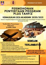 Check spelling or type a new query. Pembukaan Permohonan Penyertaan Program Plus Tahfiz Kemasukan Sesi Akademik 2020 2021 Emelkan Permohonan Ke Academy Of Contemporary Islamic Studies Uitm Media Fb Rasmi Facebook