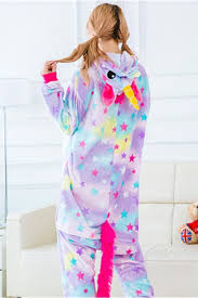 Womens Disney Stitch One Piece Flannel Pajamas With Star Print