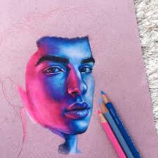 Colored Pencil Art On Strathmore Pink Artagain Paper By Essiarts Strathmore Drawing Draw Coloredpencil Color Pencil Art Prismacolor Art Portrait Drawing