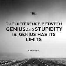 The Difference Between Genius And Stupidity Is Genius Has Its Limits Mosquotes