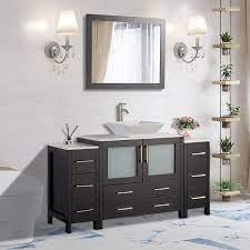 Bathroom vanities are the main focus point of any bathroom. Vanity Art 60 Inch Single Sink Bathroom Vanity Set 8 Drawers 3 Cabinets 1 Shelf Quartz Top With Free Mirror On Sale Overstock 13681617