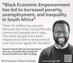 Did the Black Economic Empowerment (BEE) of the ANC government FaiL  dismally?