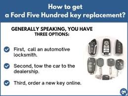 Insert one of the keys in the ignition 3. Ford Five Hundred Key Replacement What To Do Options Costs More