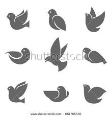 Dove Grey Silhouette Symbol Of Peace On Earth Love Or Mail Messenger Concept Gentle Sweet And Loving Bird Vector Flat Sty Pigeon Logo Icon Set Animal Logo