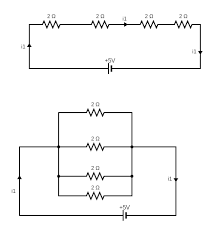 Examine the circuit diagram to make this assessment. Four Resistors Of 2 Ohm Each Are First Connected In Series And Then In Parallel With A Battery Find The Ratio Of Electric Current In Series And Parall Physics Topperlearning Com Iqd0zqmm