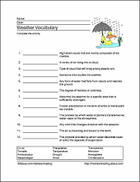 10 Worksheets To Teach Your Child Basic Weather Terms Weather Worksheets Weather Vocabulary Weather Terms