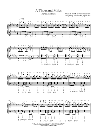 A Thousand Miles By Vanessa Carlton Piano Sheet Music Advanced Level Piano Sheet Music Piano Sheet Violin Sheet Music