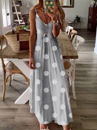 Polka Dots Sleeveless Cotton Dresses Clothing Swing Sleeveless Cotton Maxi Dresses Nora In 2020 Sleeveless Dresses Casual Maxi Dress Cotton Sleeveless Maxi Dress