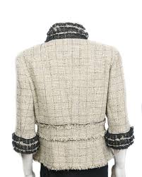 Chanel 10p Tweed Ruffle Blazer Tan 12 44 Wheel Barrow Buttons Coat Jacket Ebay Jackets Fashion Details Fashion Outfits