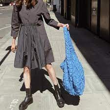 Collarless Pleated Shirt Dress - Black - Dresses - Cos