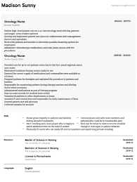 Oncology Nurse Resume Samples All Experience Levels Resume Com Resume Com