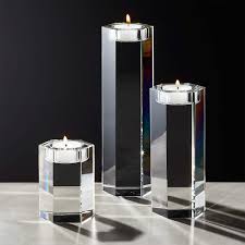 Available in three elegant finishes; Hex Small Crystal Tea Light Candle Holder Reviews Cb2 Canada