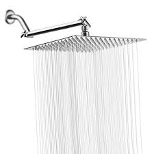 8% coupon applied at checkout save 8% with coupon. Rain Shower Head With 11 Adjustable Extension Arm Large Stainless Steel High Flow Rainfall Square Shower Head Bath Shower Waterfall Full Body Coverage 12 Inch Showerhead With Arm Chrome Buy Online In