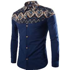 Baju safari adalah sebuah baju pria bermodel jas berlengan pendek, bersaku empat yang dibuat dari bahan yang tebal seperti dril dan katun. Visada Jauna Men S Shirt 2017 New Fashion Long Sleeve Floral Patchwork Cgabuy Model Baju Pria Baju Safari Pakaian Pria