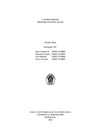 Contoh jurnal praktikum kimia dasar. Pdf Contoh Laporan Kimia Dasar Brilly Cahyo Academia Edu